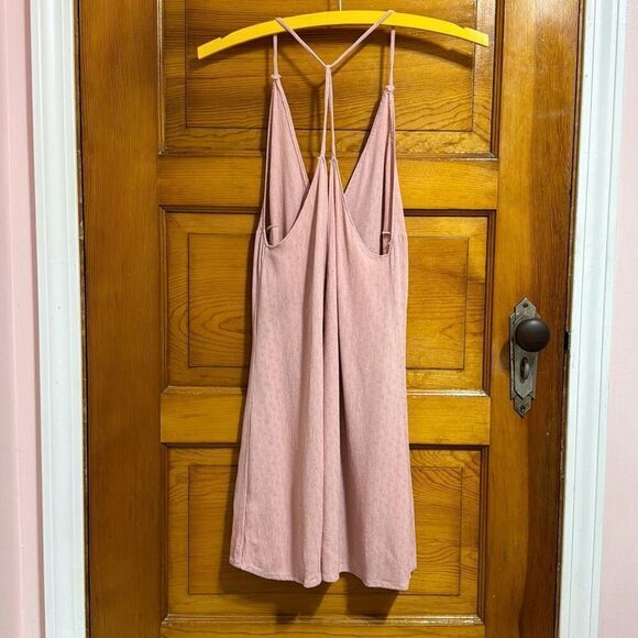 Reformation Blush Pink Cross Back Textured Tunic Tank Top Women’s One Size - Picture 4 of 7